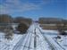 via del tren nevada en direccion al camping, foto tomada desde la pasarela de circunvalacion a Vegue