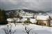 Desde el mirador de la Iglesia de Viloria se ve parte del pueblo con nieve de Marzo.