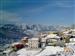 vista de villabazal y la sierra de aramo con nieve